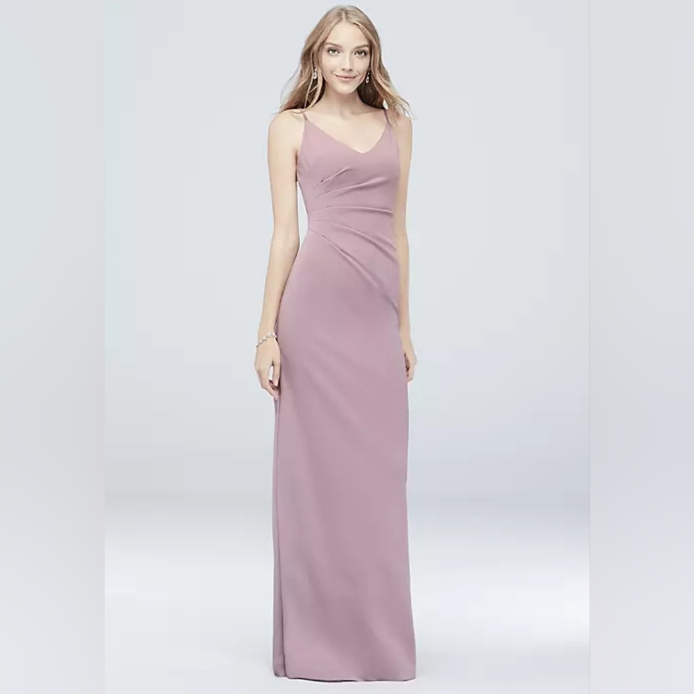 David Bridal Spaghetti Strap Side Drape Dress